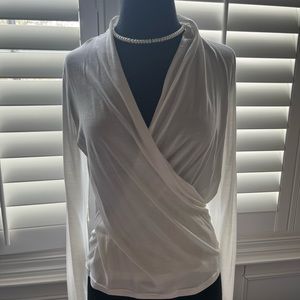 Banana Republic cream wrap cotton dress shirt